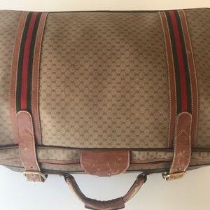 Vintage Gucci Red & Green Webb Monogram Vinyl Canvas Carry On Suit Cas –  Palm Beach Vintage